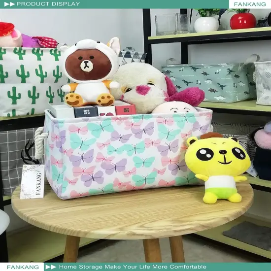 Rectangular Laundry Basket Nursery Storage Fabric Storage Bin Storage Hamper {4}