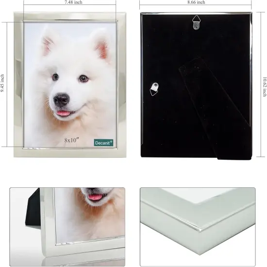 8x10 Picture Frames Silver Metal Photo Frames For Tabletop Display and Wall Decoration {3}
