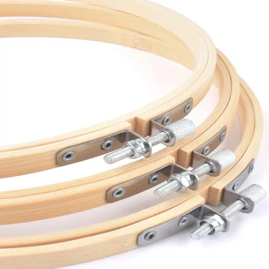 12 Pieces Embroidery Hoops, Bamboo Frame Circle Cross Stitch Hoop Ring Embroidery Hoops Set for Embroidery and Cross Stitch {2}