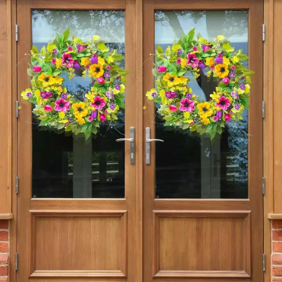 Spring Wreaths for Front Door Yellow and Purple Daisy {5}