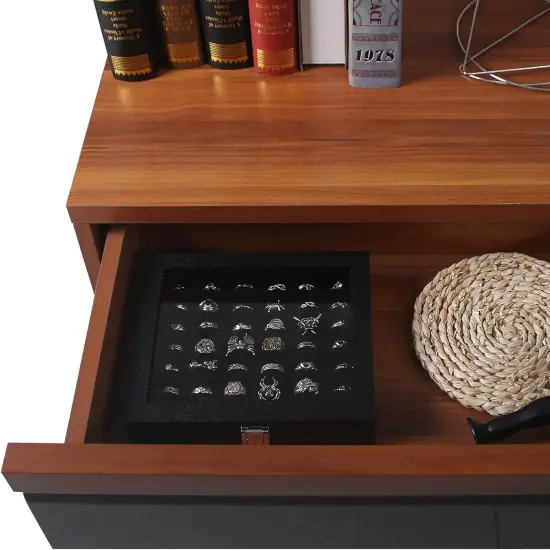 Ring Organizer Display Case Black Jewelry Storage {4}