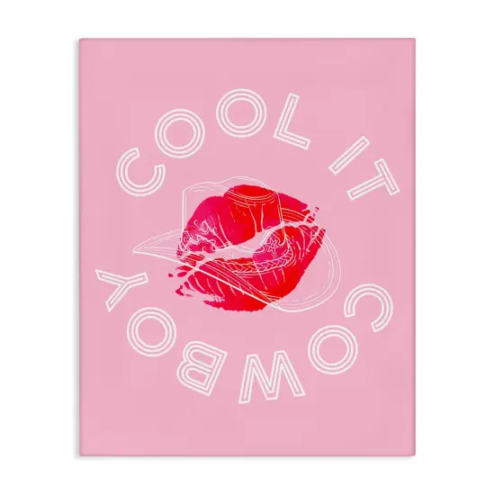 Stupell Industries Cool It Cowboy with Kiss Canvas Design by Lil' Rue {1}