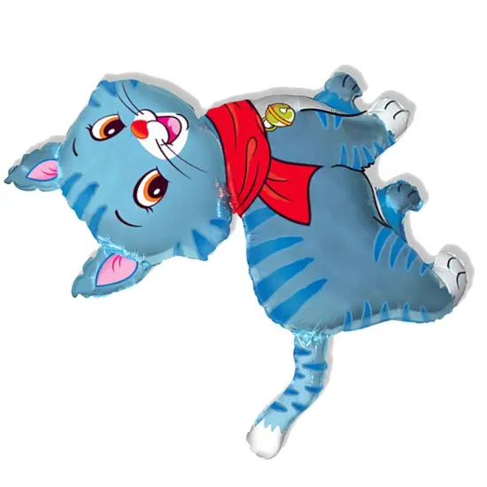 Lovely Cat Blue Foil Balloon Large Shape 37" {5}