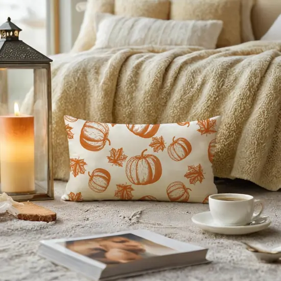 2Pack Fall Pumpkins Throw Pillow Covers 18x18 {3}