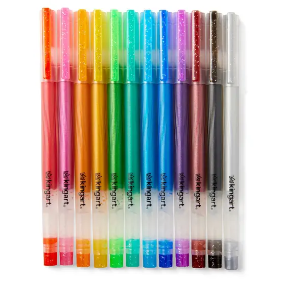 KINGART&reg; Gel Pens 12 Glitter Colors {2}