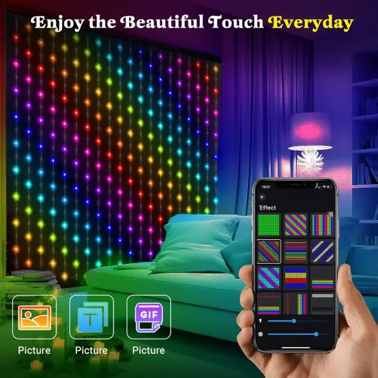 Smart Curtain Lights 400 LED {2}
