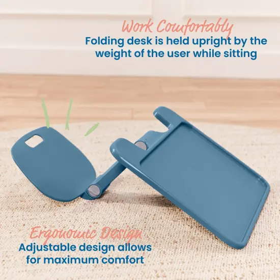 The Surf Folding Portable Lap Desk, Large, Flexible Seating Peacock Blue {6}
