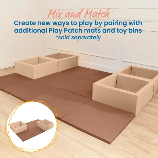 Play Patch Activity Mat Squares, Modular Playmat, 4-Pack Chocolate {5}