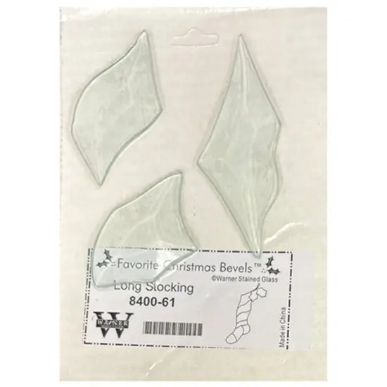 7-1/2" x 4" Clear Glass Long Stocking Bevel Cluster {3}