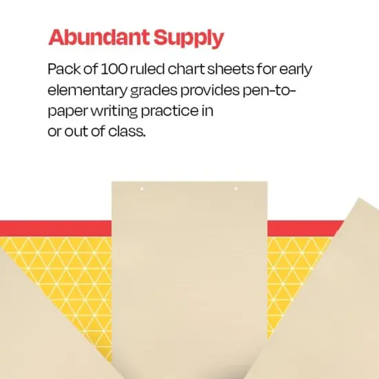 School Smart Manila Tag Ruled Chart Paper, Jumbo, 36 x 24 Inches, 100 Sheets {6}