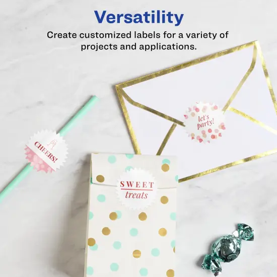 Avery Glossy White Starburst Labels with Sure Feed, 2.25" {2}