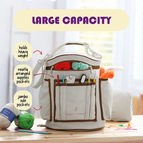 Hearth & Harbor Crochet Bag Organizer Warm Gray {2}