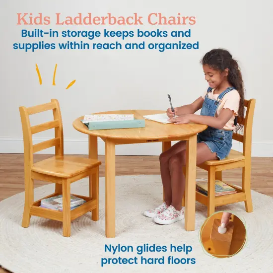 Three Rung Ladderback Chair with Storage, 2-Pack - Assembled {3}