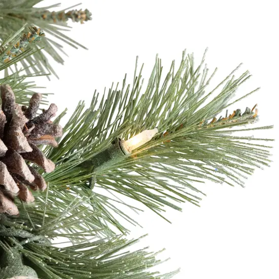 Northlight Pre-Lit Medium Artificial Bottle Brush Christmas Tree - 6.5' - Warm White LED Lights Green {6}