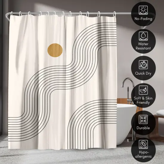 Americanflat 71" x 74" Shower Curtain, Boho Geometric Lines Part 3 by Tetyana Karankovska {4}
