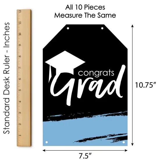 Big Dot of Happiness Light Blue Grad - Best is Yet to Come - Hanging Vertical Paper Door Banners - 2025 Grad Party Wall Decor Kit- Indoor Door Decor {7}