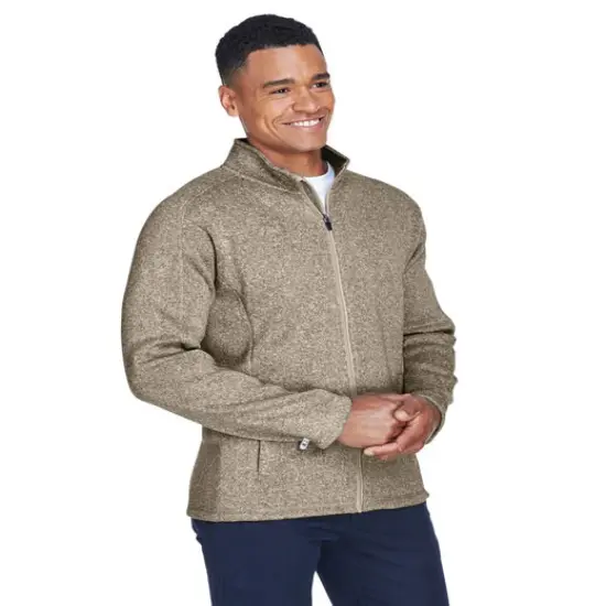 Devon & Jones&reg; Men's Bristol Full-Zip Turtle Neck Long Sleeve Sweater Fleece Jacket FOREST HEATHER {5}