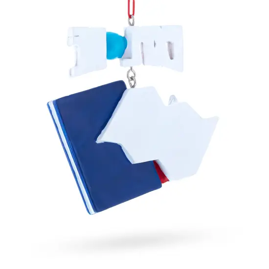 Passport with Airplane and Compass Resin Christmas Ornament {4}