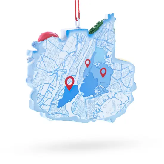 New York Taxi with Santa and Christmas Tree Resin Christmas Ornament {4}