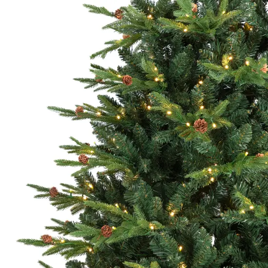Northlight Real Touch&trade; Pre-Lit Shenandoah Pine Artificial Christmas Tree - 7.5' Warm White LED Green {5}