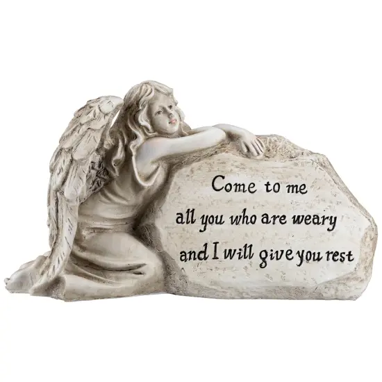 Northlight Come to Me Inspirational Angel Garden Stone Statue - 11.5" Beige {3}
