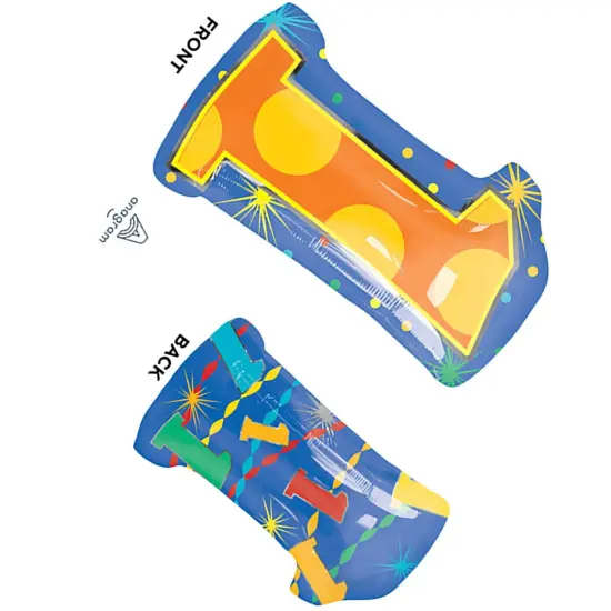 Number 1 Confetti Dots 20 Inch Foil Mylar Balloon {3}