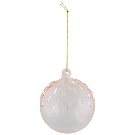 Northlight Textured Fused Glass Christmas Ball Ornament - 3" - Transparent Pink {4}