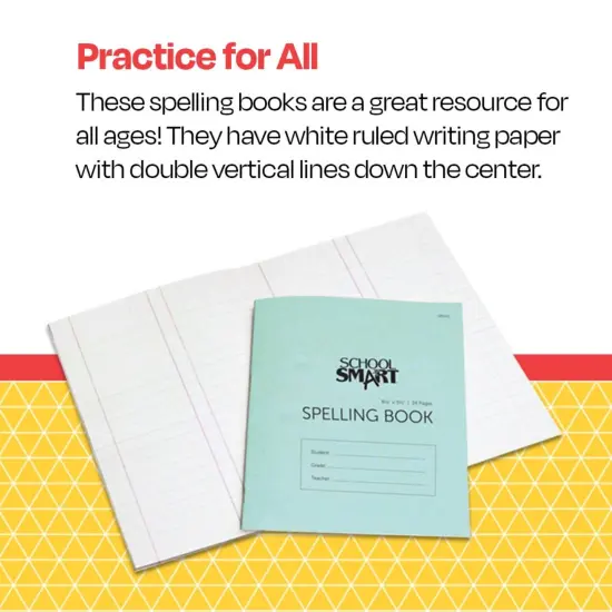 School Smart Spelling Blank Book, 5-1/2 x 8-1/2 Inches, 24 Pages, Pack of 48 {4}