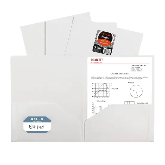 C-Line Poly 2-Pocket Portfolio Folder, Letter Size, White, Pack of 25 {2}