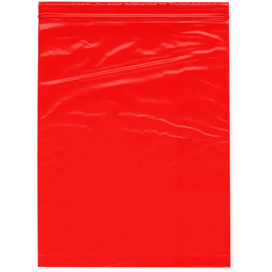 Plymor 8" x 10", Red 2 Mil Zipper Reclosable Plastic Bags {1}