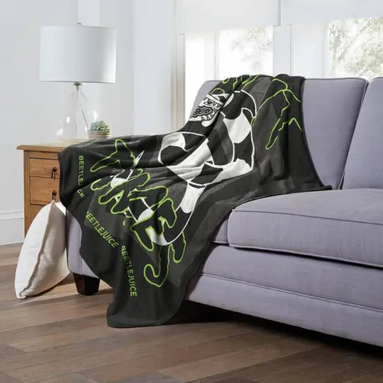 Warner Brothers Beetlejuice Silk Touch Throw Blanket Say It Three Times {3}