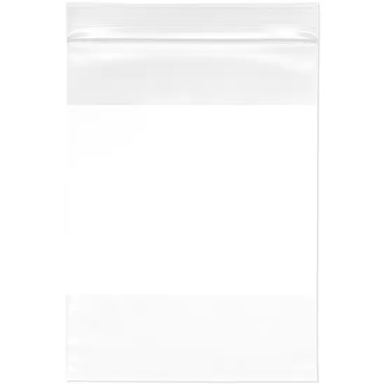 Plymor 6" x 8", 4 Mil with White-Block Heavy Duty Zipper Reclosable Plastic Bags {1}