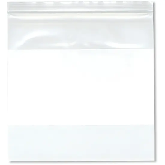 Plymor 8" x 8" (Pack of 100), 4 Mil Heavy Duty White-Block Zipper Reclosable Plastic Bags {1}