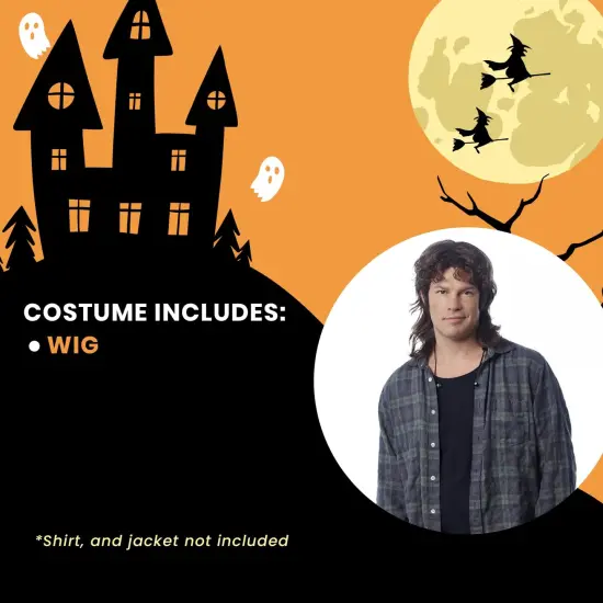 Hipster Mullet Adult Brown Costume Wig {7}