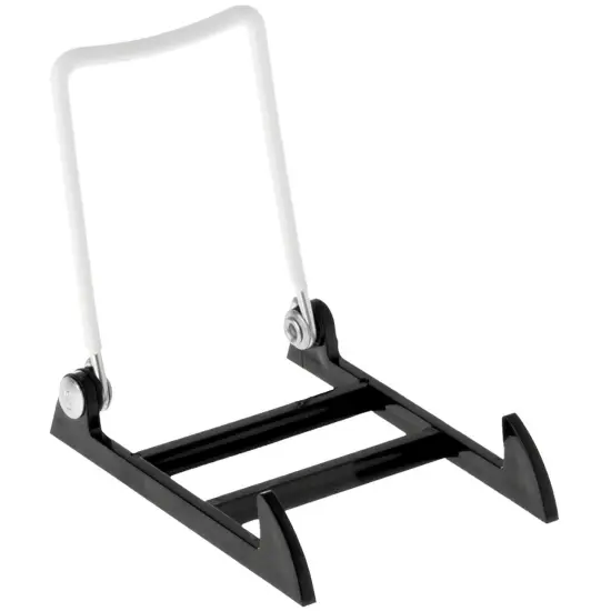 Gibson Holders 1PL Adjustable White Wire and Black Acrylic Display Easel, 2.75" W x 3.75" D x 3.5" H {1}
