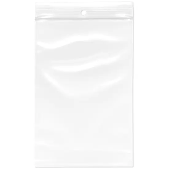 Plymor 4" x 6", 4 Mil with Hang-Hole Heavy Duty Zipper Reclosable Plastic Bags {1}