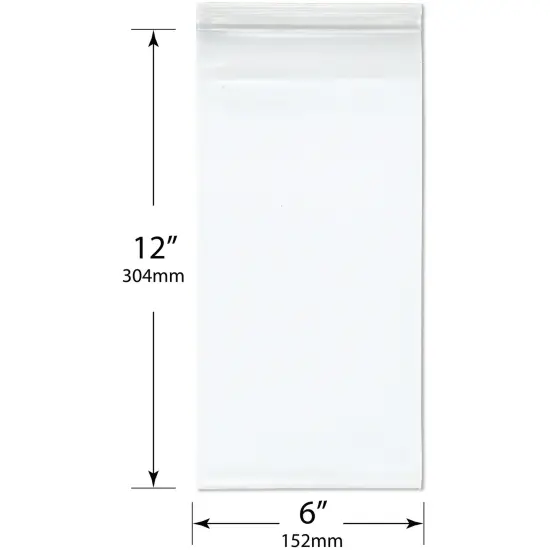 Plymor 6" x 12" (Pack of 100), 8 Mil Extra Thick Heavy Duty Zipper Reclosable Plastic Bags {3}