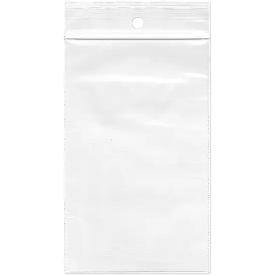 Plymor 3" x 5", 2 Mil with Hang-Hole Zipper Reclosable Plastic Bags {1}