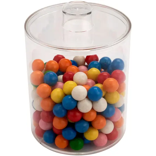 Pioneer Plastics 277C Clear Round Plastic Container with Lid, 4.0625" W x 4.75" H {3}