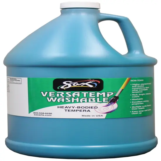 Sax Versatemp Washable Heavy-Bodied Tempera Paint, 1 Gallon, Turquoise {1}