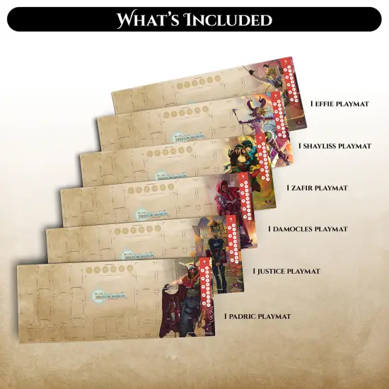 Middara: Adventurer Playmats Pack 2 (Set of 6) - Neoprene Character Playmats, Full Color Artwork, Roleplaying Game Add-ons, RPG Upgrade Accessories {3}