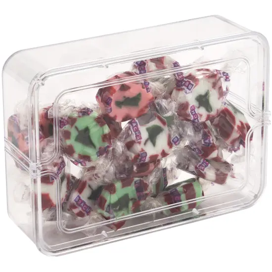 Pioneer Plastics 030C Clear Small Rectangular Plastic Container, 5.4375" W x 4" D x 1.5" H {4}