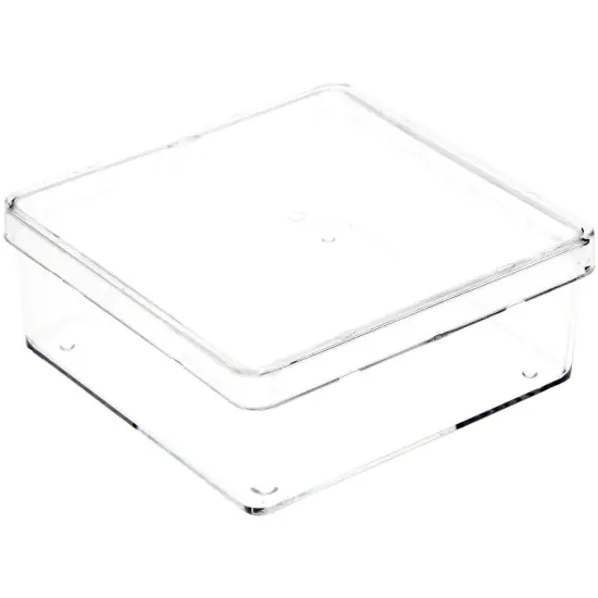 Pioneer Plastics 006C Clear Extra Small Square Plastic Container, 2.875" W x 2.875" D x 1.0625" H {1}