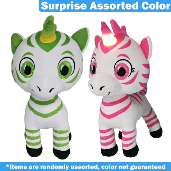 Zoonicorn: Soft Light Zoonies - Assorted Character Plush (Pink Aliel Or Green Ene) - Light-Sound Cuddly Stuffed Figure, LED Horn, Plays Music, Kids 3+ {3}