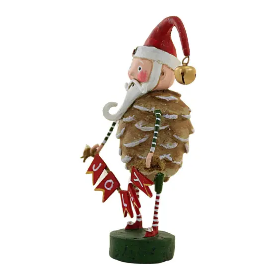Lori Mitchell 6.75 In Jolly Jingle Santa Christmas Figurine , Lightweight Christmas Decor Christmas Pinecone Bell Red {3}
