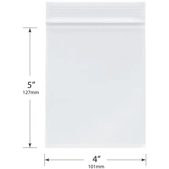 Plymor 4" x 5", 2 Mil Zipper Reclosable Plastic Bags {3}