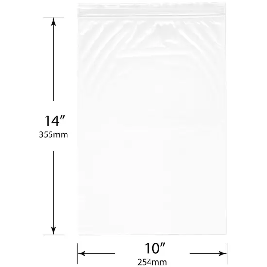 Plymor 10" x 14", 2 Mil Zipper Reclosable Plastic Bags {3}