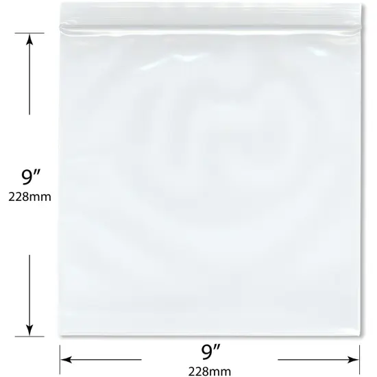 Plymor 9" x 9" (Pack of 100), 6 Mil Industrial Duty Zipper Reclosable Plastic Bags {3}