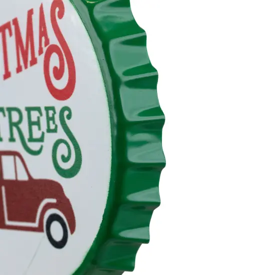 Northlight Fresh Cut Christmas Trees with Vintage Truck Bottle Cap Ornament - 4" White {7}