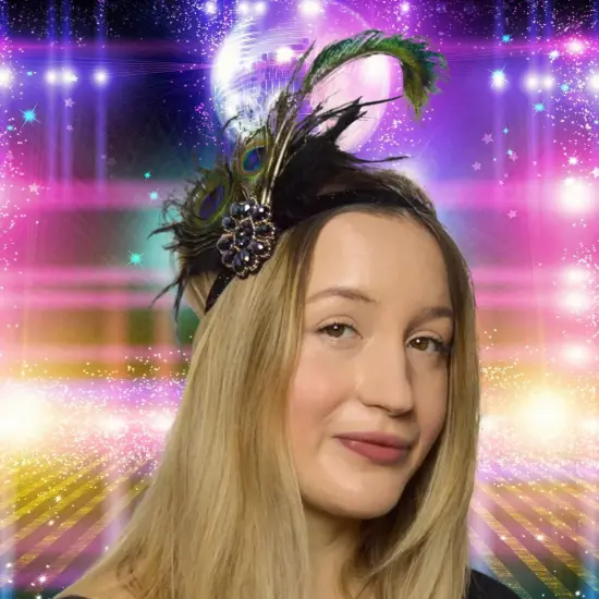 Peacock Feathers Adult Costume Headband | Blue and Green {4}